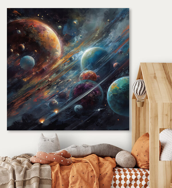 Planete în spațiu cu planete și stele Planete în spațiu cu planete și stele