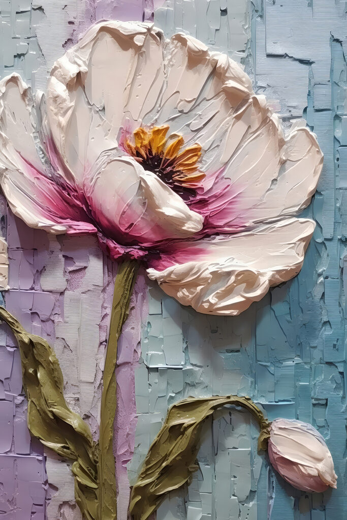 A painting of a flower