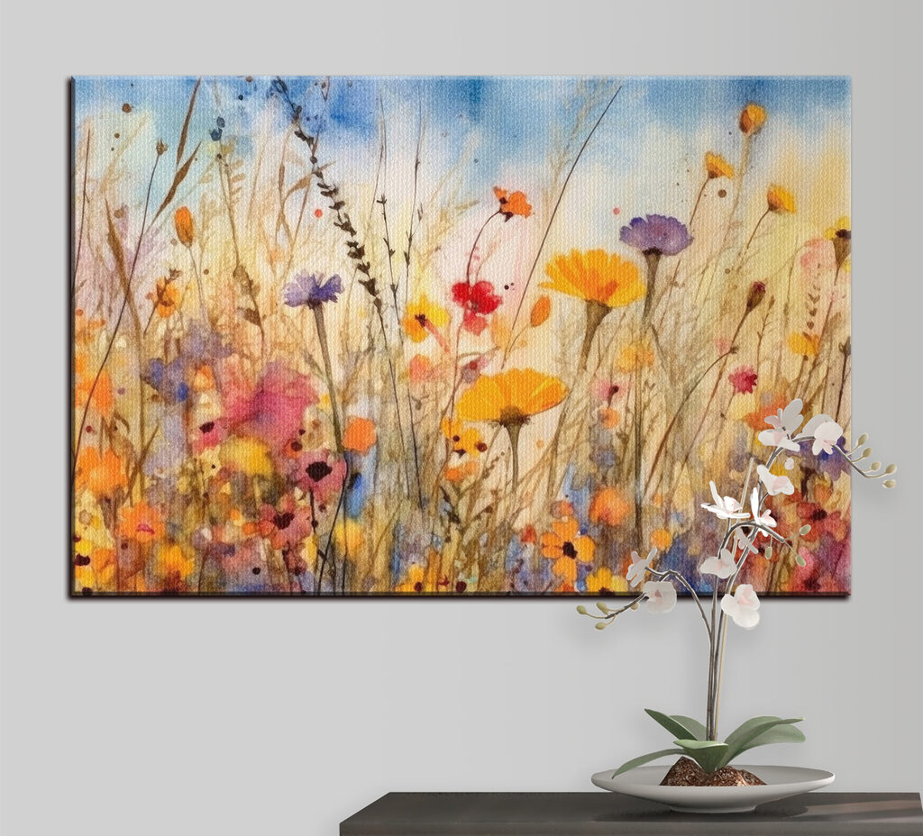 A watercolor painting of flowers
