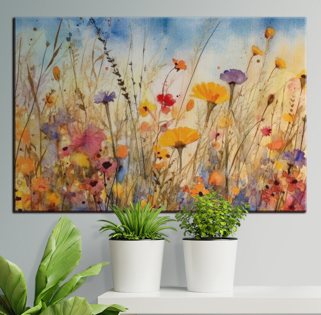 A watercolor painting of flowers