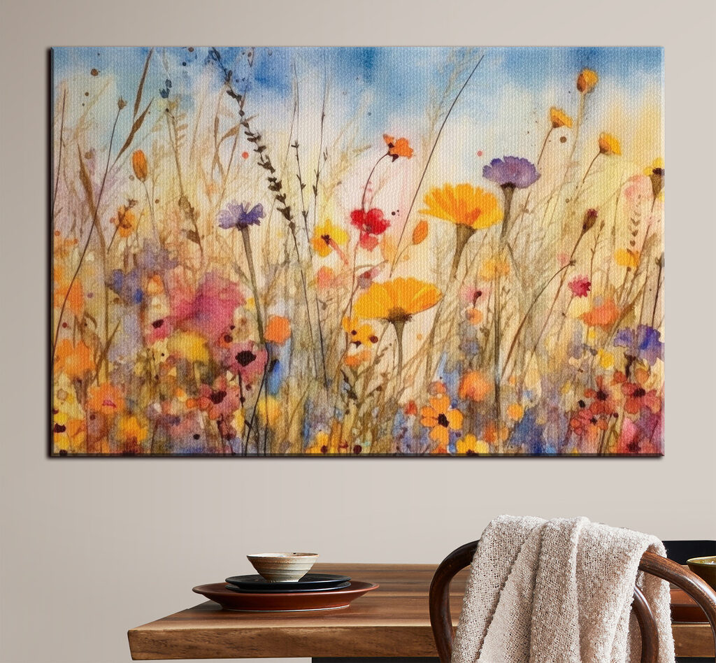 A watercolor painting of flowers