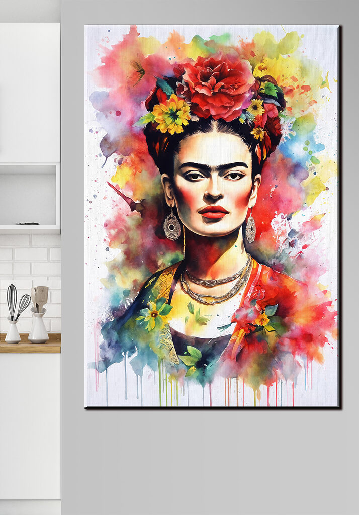 A painting of a woman with flowers in her hair A painting of a woman with flowers in her hair