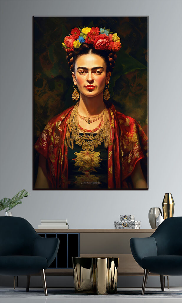 A woman with flowers in her hair