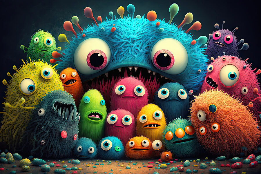 Tablouri Un grup de monștri colorați - imagine 6
