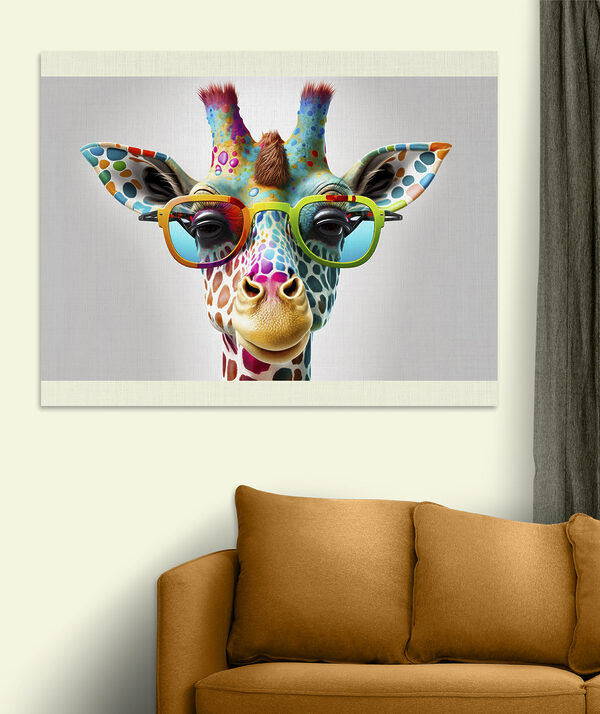 O girafă care poartă ochelari O girafă care poartă ochelari