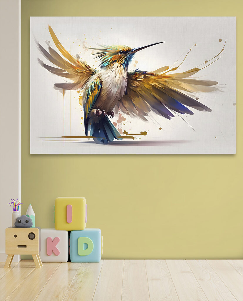 A bird with wings spread