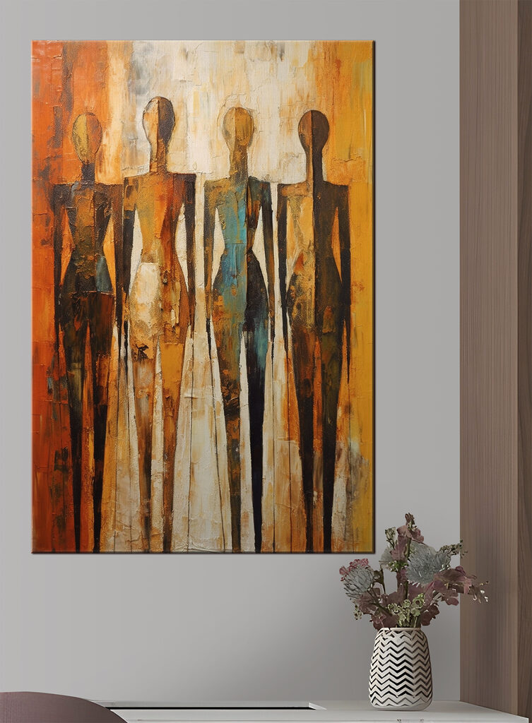 A painting of a group of people A painting of a group of people