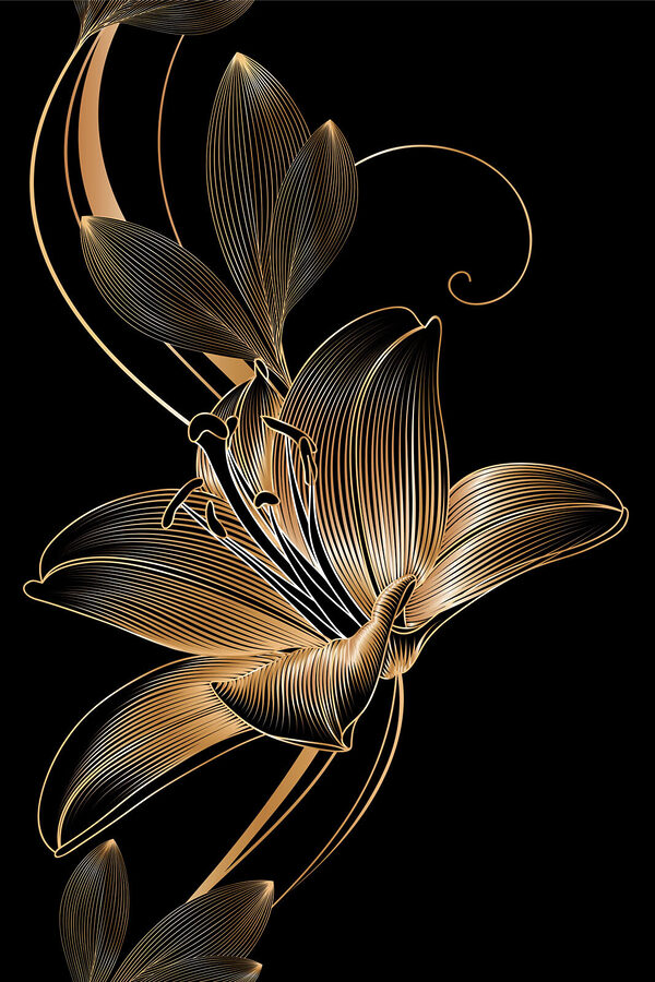 Artă florală elegantă în negru și chihlimbar s34437p 600x900 - Artă florală elegantă în negru și chihlimbar