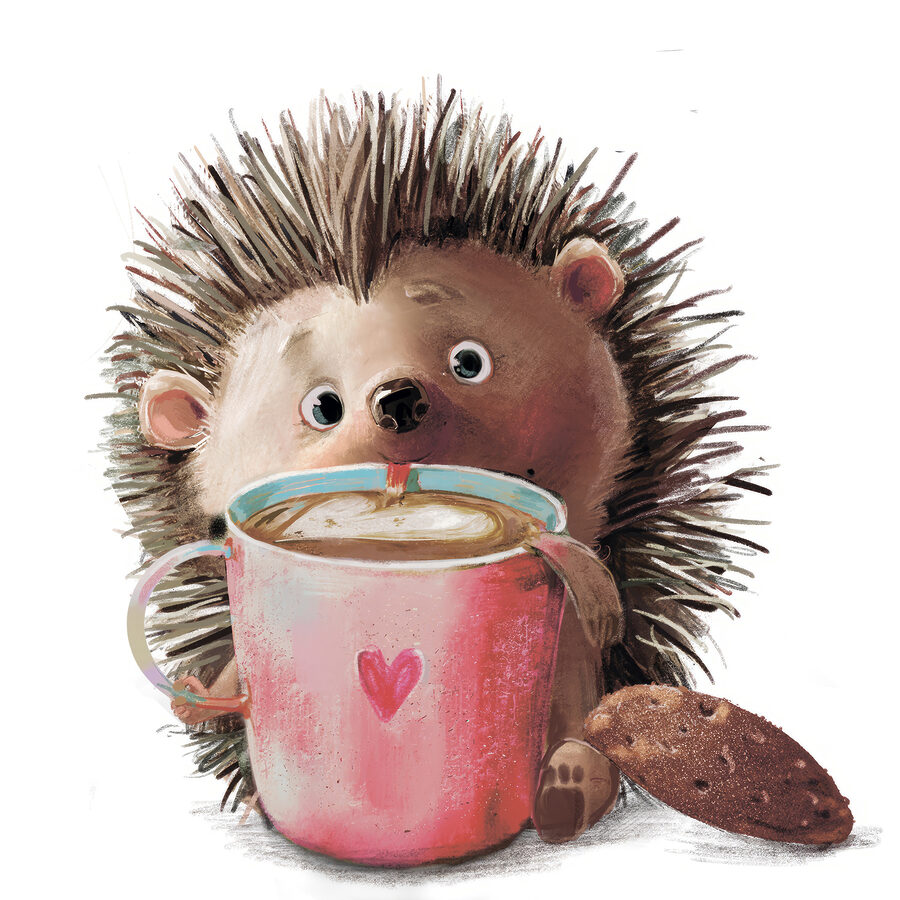 Tablouri Un arici care ține o ceașcă de cafea - imagine 9