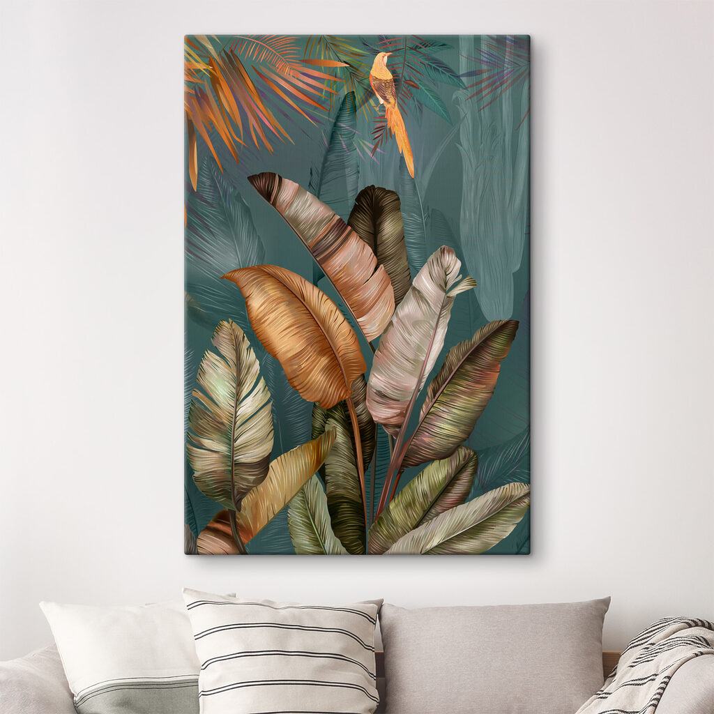 Tropical leaves with vibrant colors