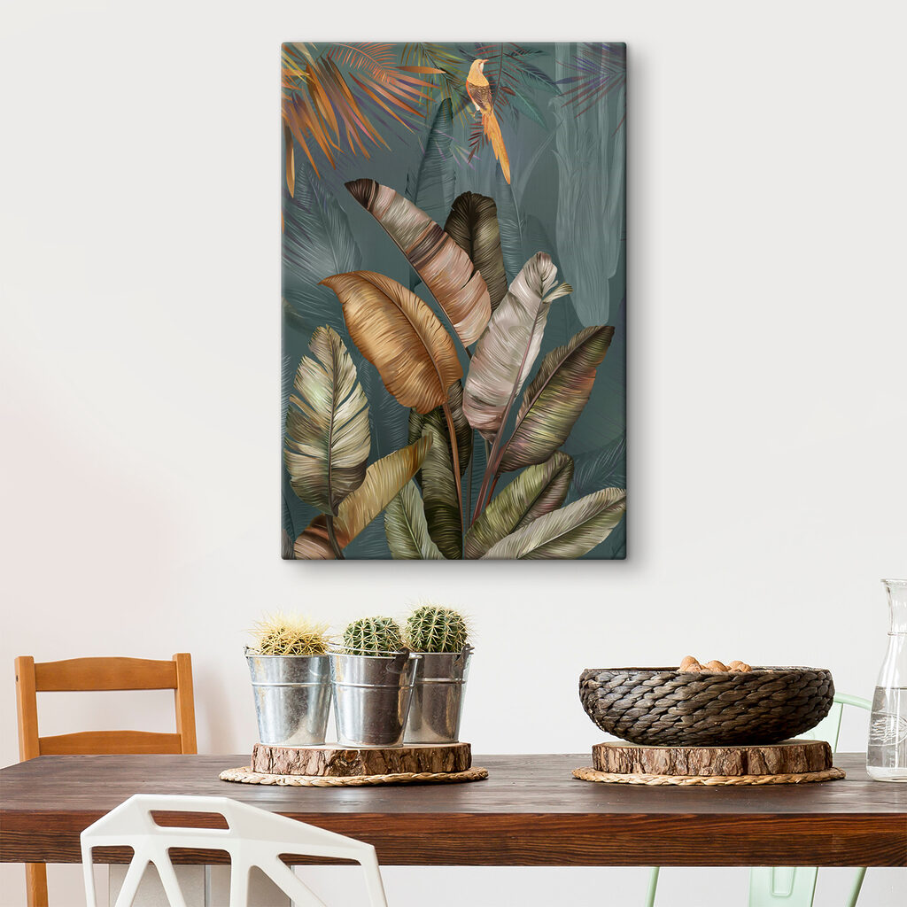 Tropical leaves with vibrant colors