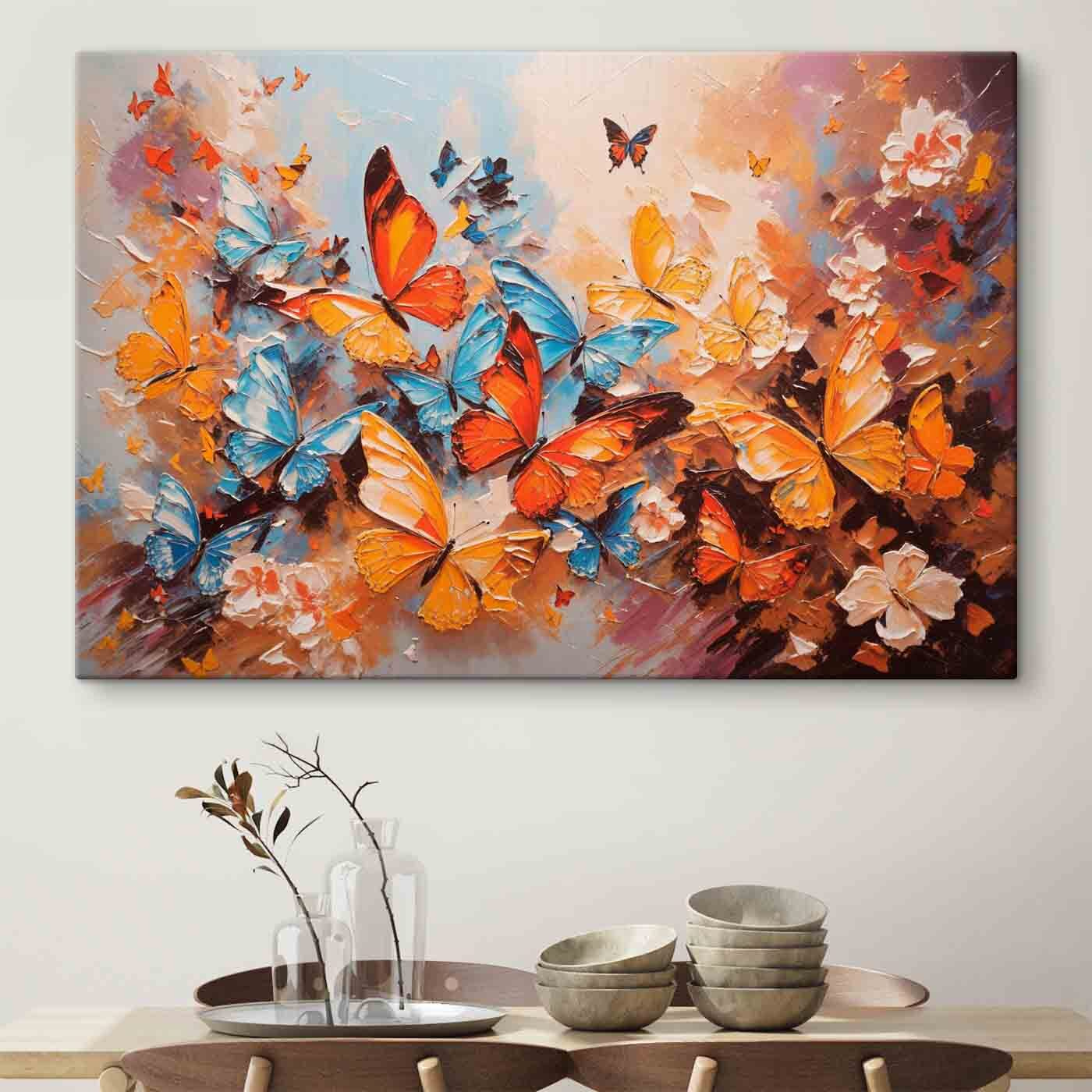A painting of butterflies