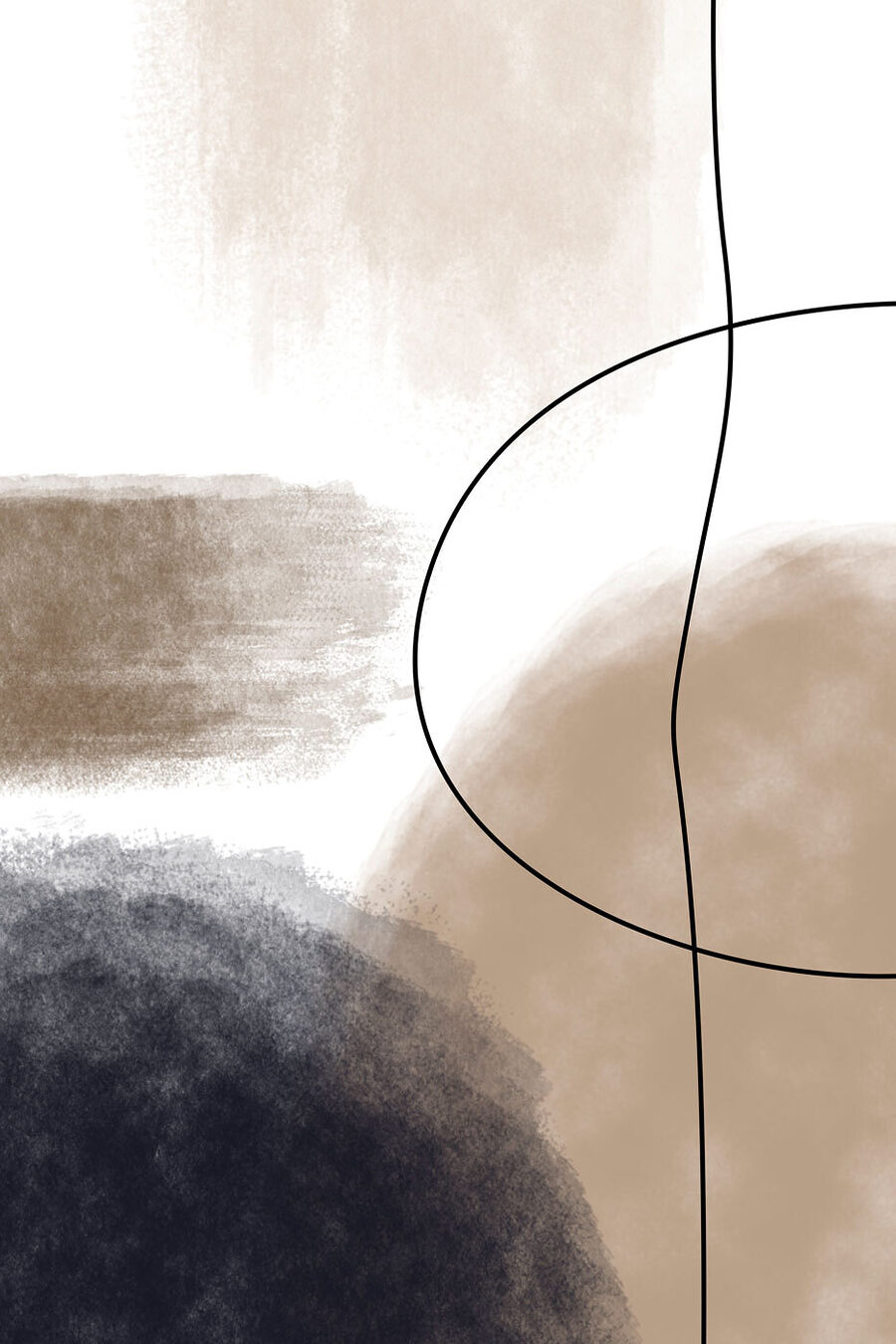 Forme abstracte în tonuri stinse.