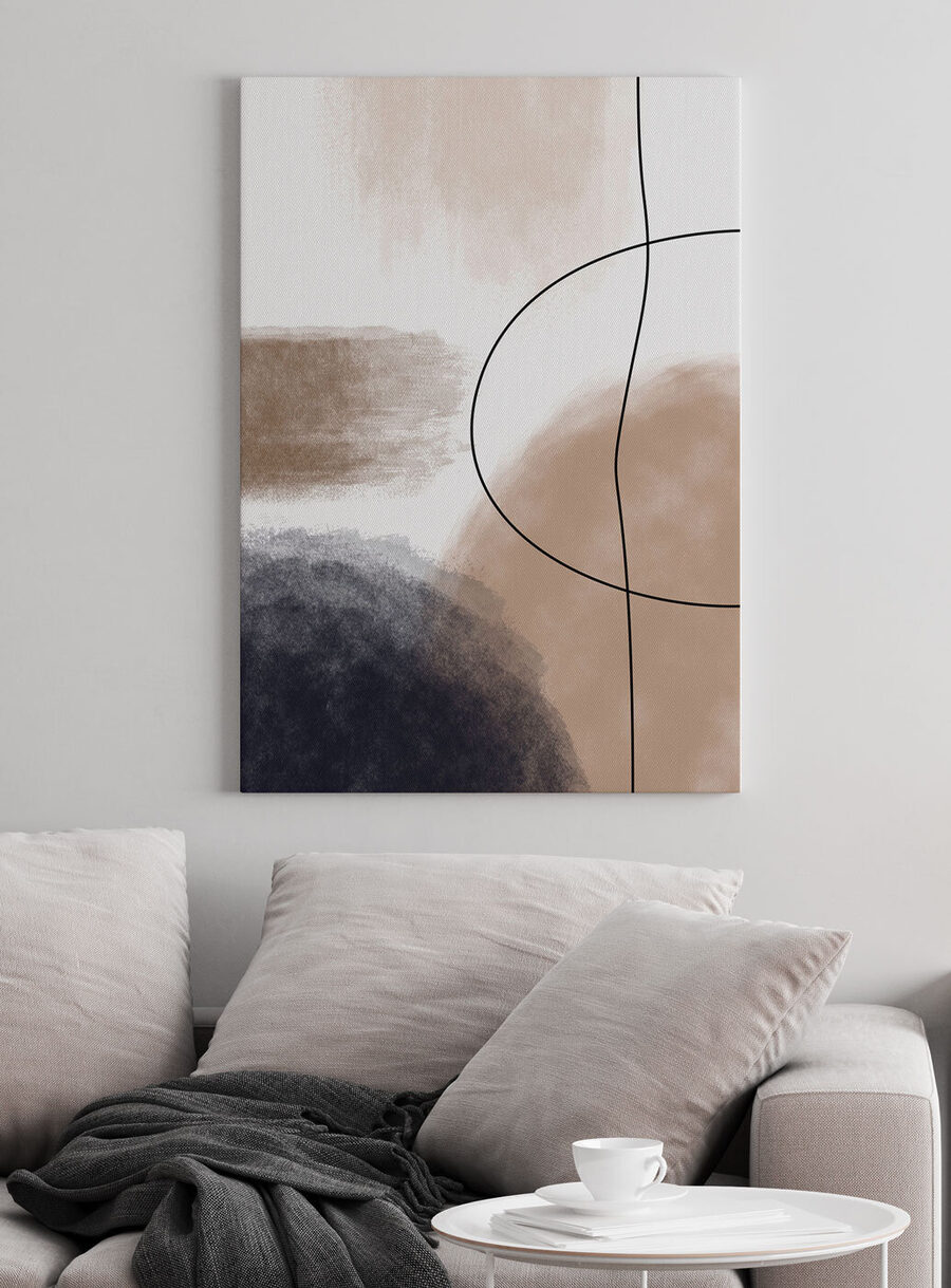 Forme abstracte în tonuri stinse.