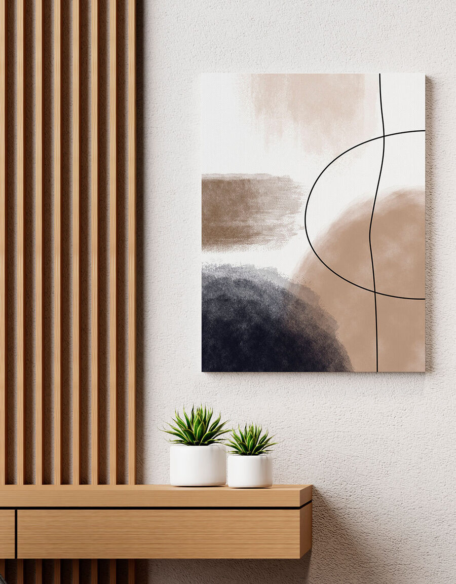 Forme abstracte în tonuri stinse.