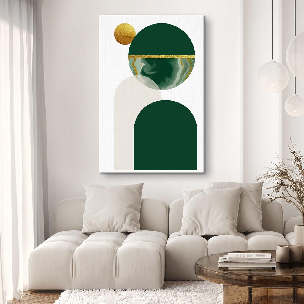 Circular harmony in green and beige