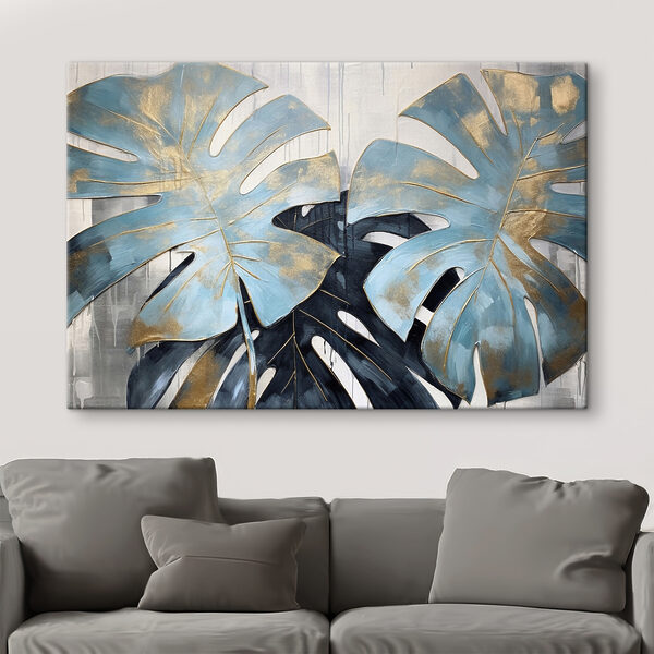 Elegant blue leaves in artistic bloom Elegant blue leaves in artistic bloom