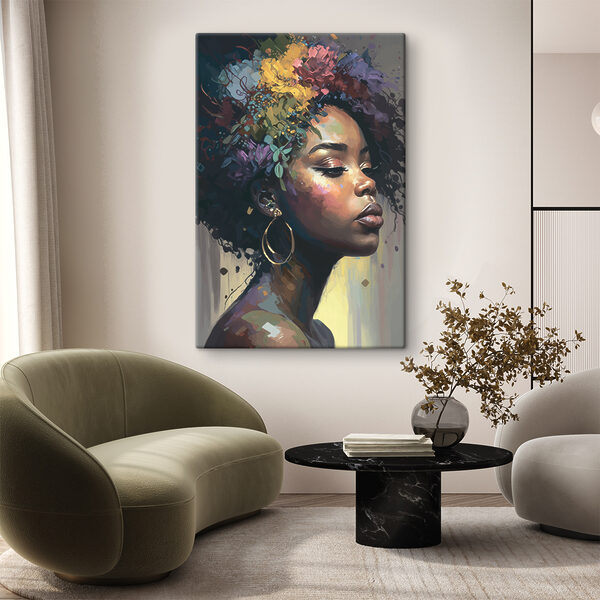 Tablouri O femeie cu părul colorat