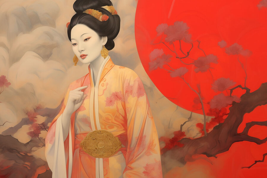 Tablouri O femeie în kimono - imagine 4