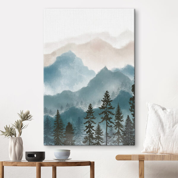 Un peisaj de munți și copaci Tablouri Un peisaj de munți și copaci