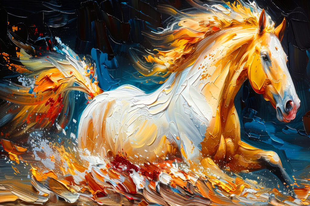 A painting of a horse A painting of a horse