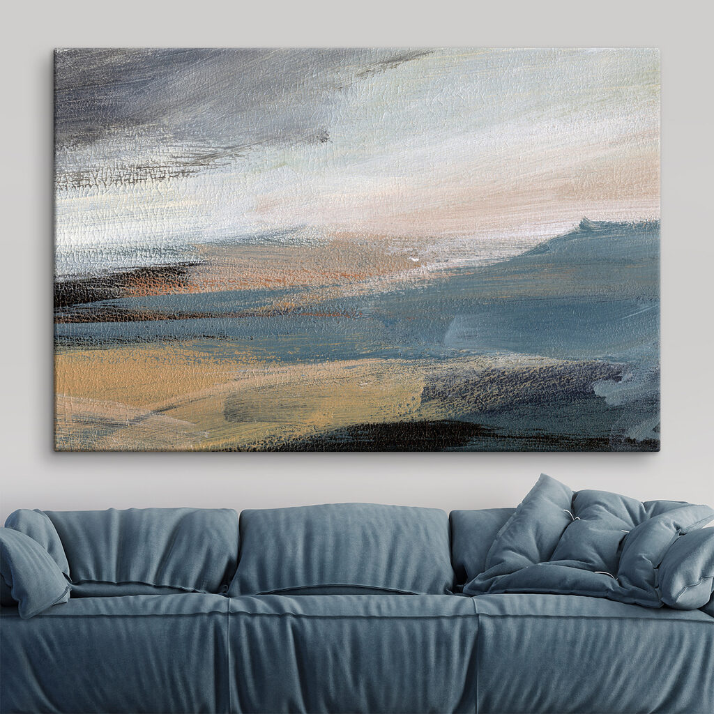 A close up of a painting