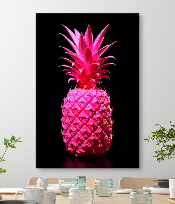 Un ananas roz cu un fundal negru Un ananas roz cu un fundal negru