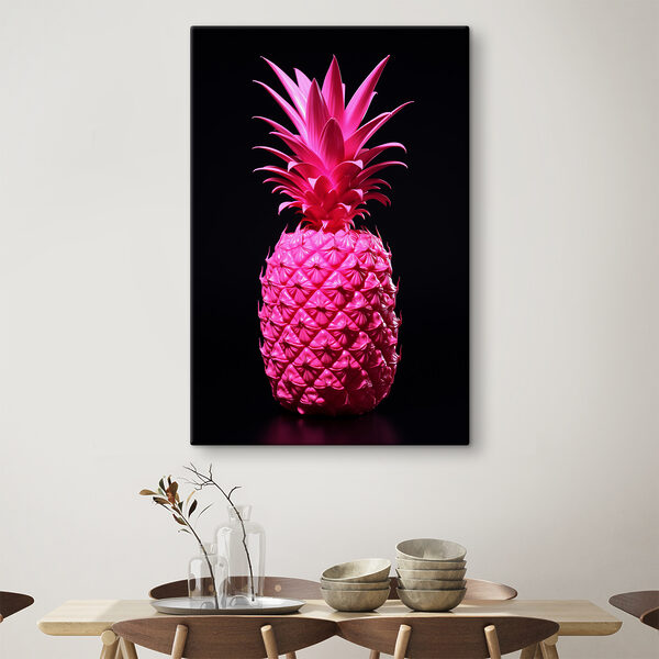Un ananas roz cu un fundal negru Un ananas roz cu un fundal negru
