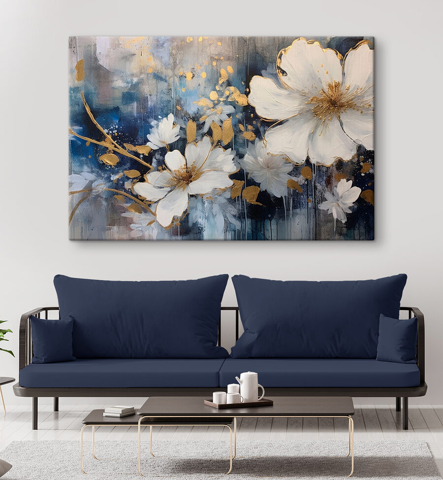 Eleganță florală în albastru și alb Eleganță florală în albastru și alb