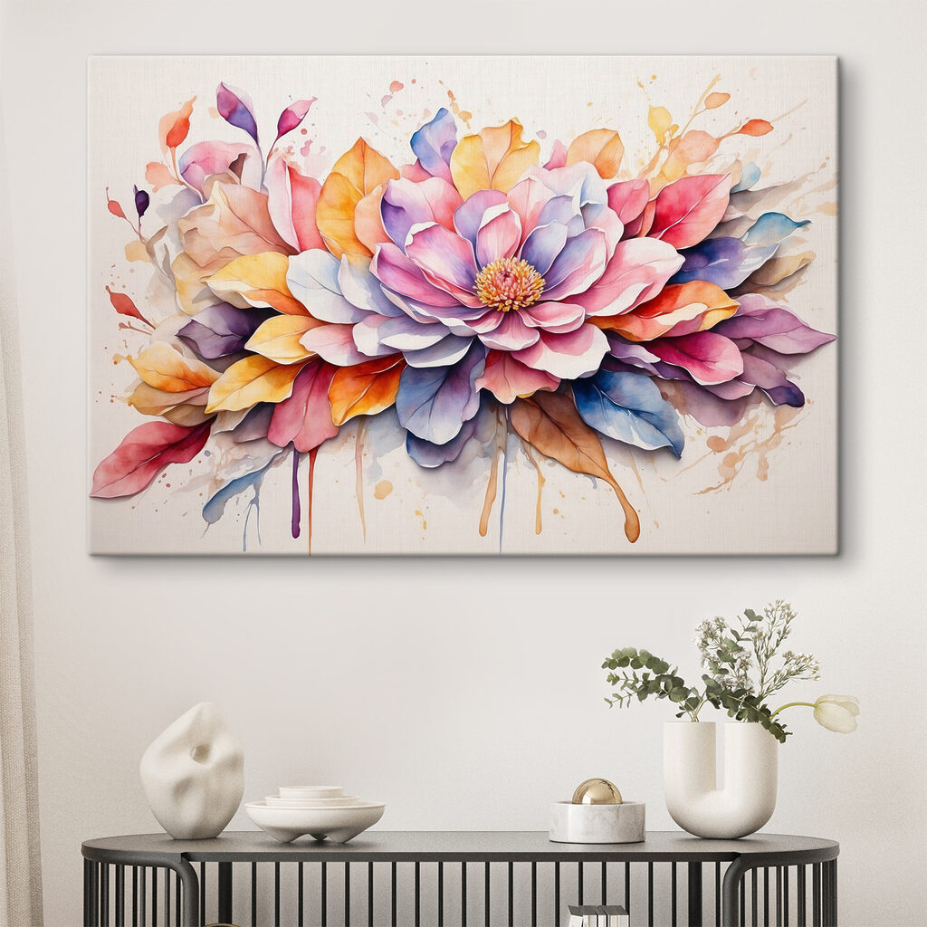 A painting of a flower