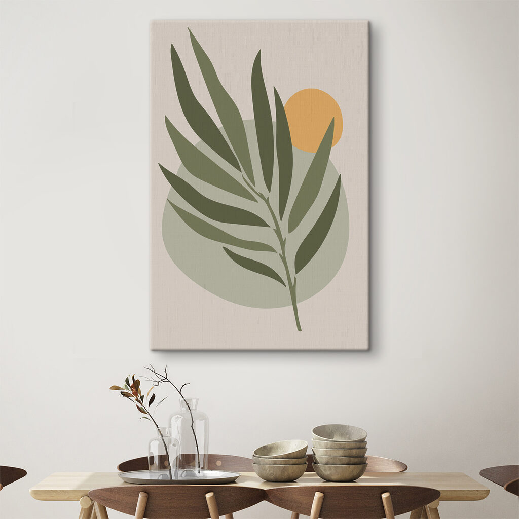A green leaf with a yellow circle A green leaf with a yellow circle