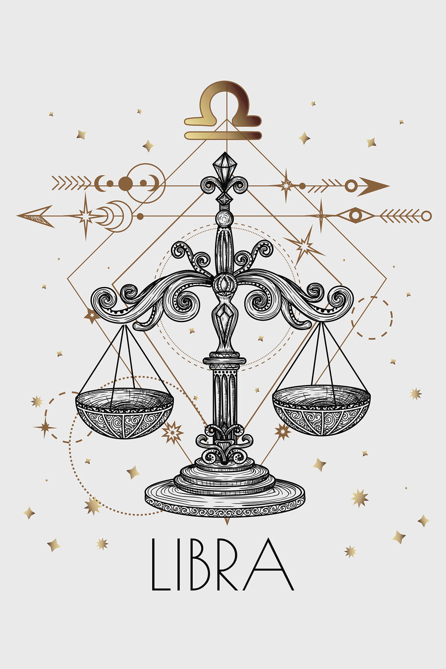 Un desen de un semn zodiacal libra