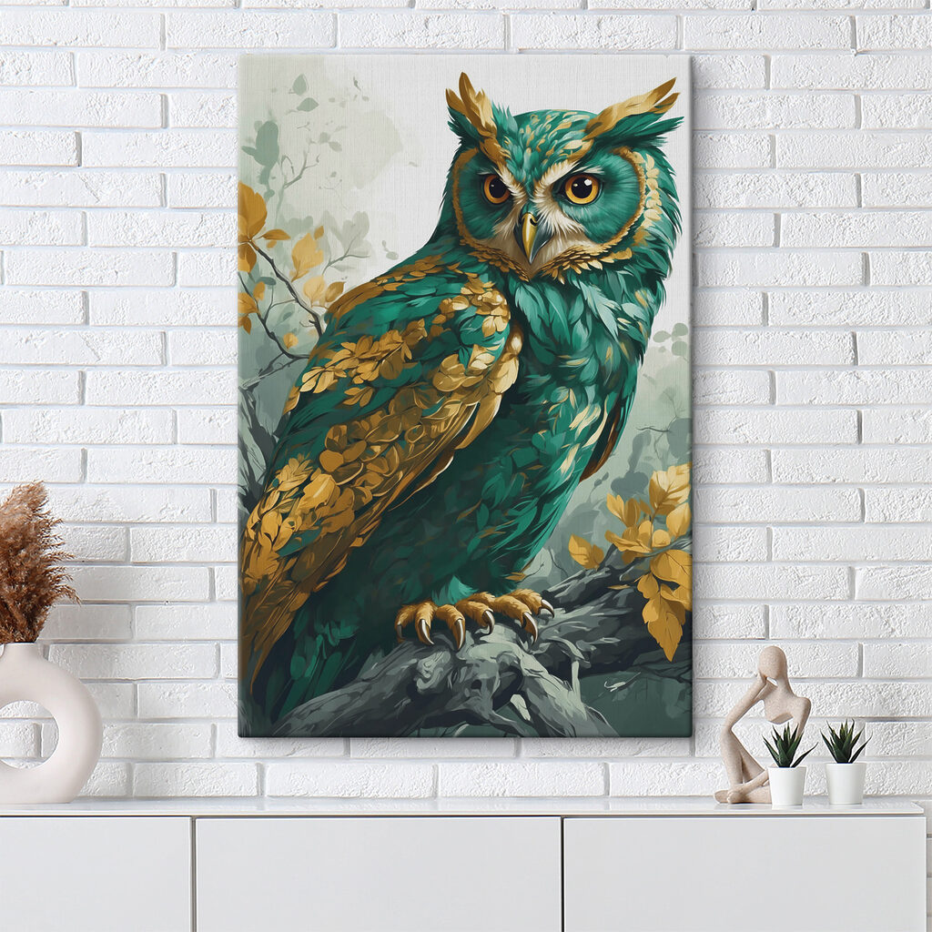 A painting of an owl