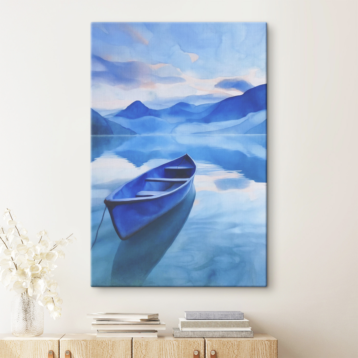 A boat on a lake A boat on a lake