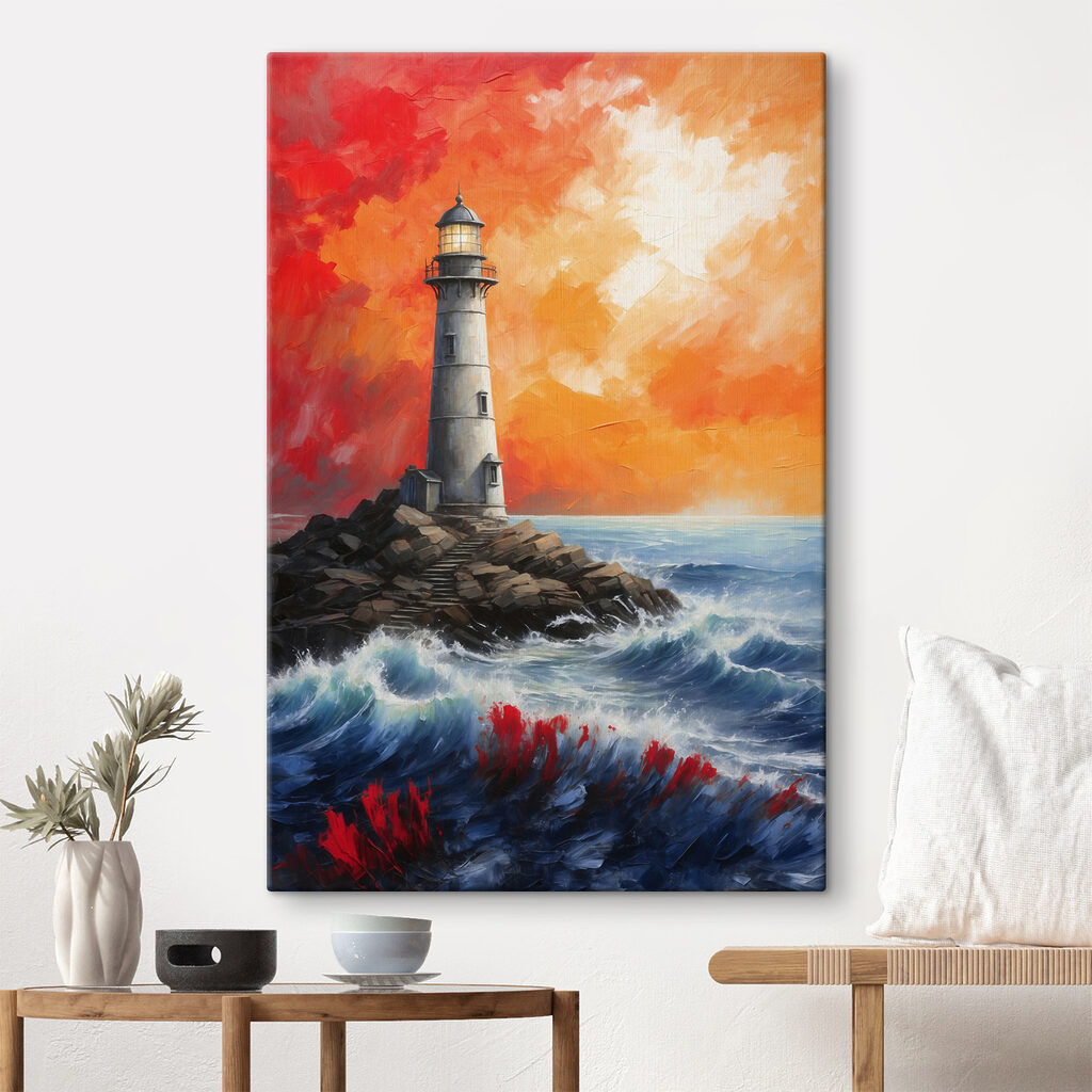 A lighthouse on a rocky island A lighthouse on a rocky island