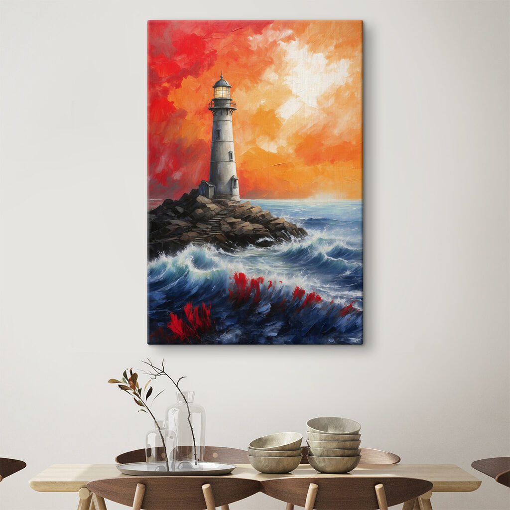 A lighthouse on a rocky island A lighthouse on a rocky island