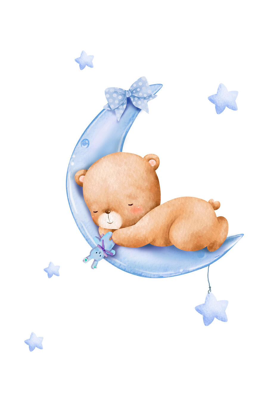 Tablouri Un ursuleț de pluș care doarme pe lună - imagine 3
