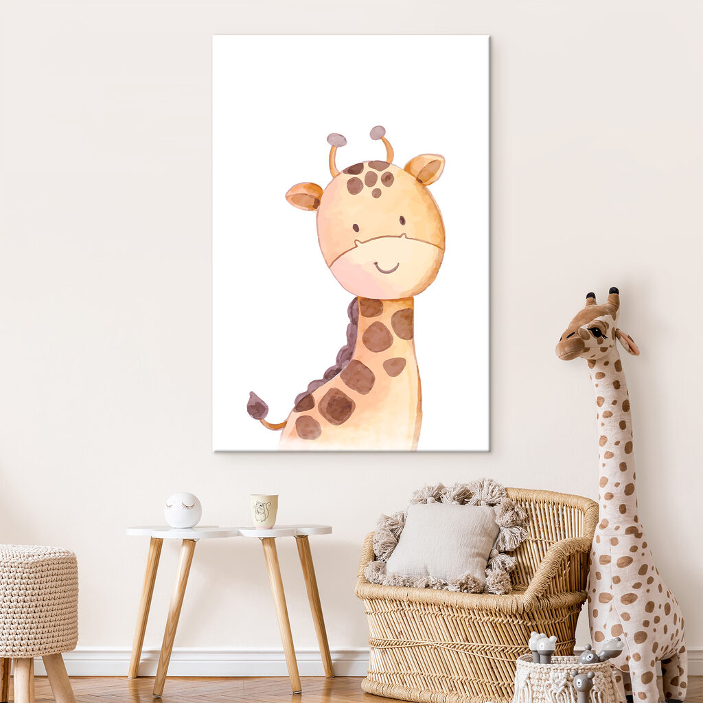 A giraffe with a white background