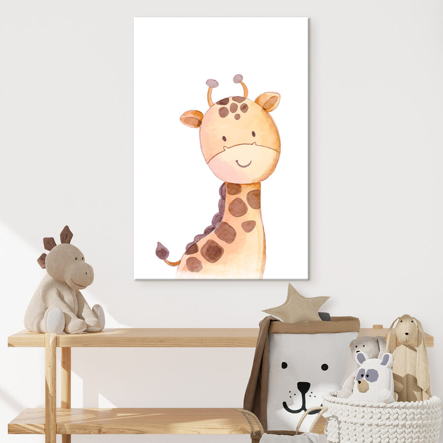 O girafă cu un fundal alb