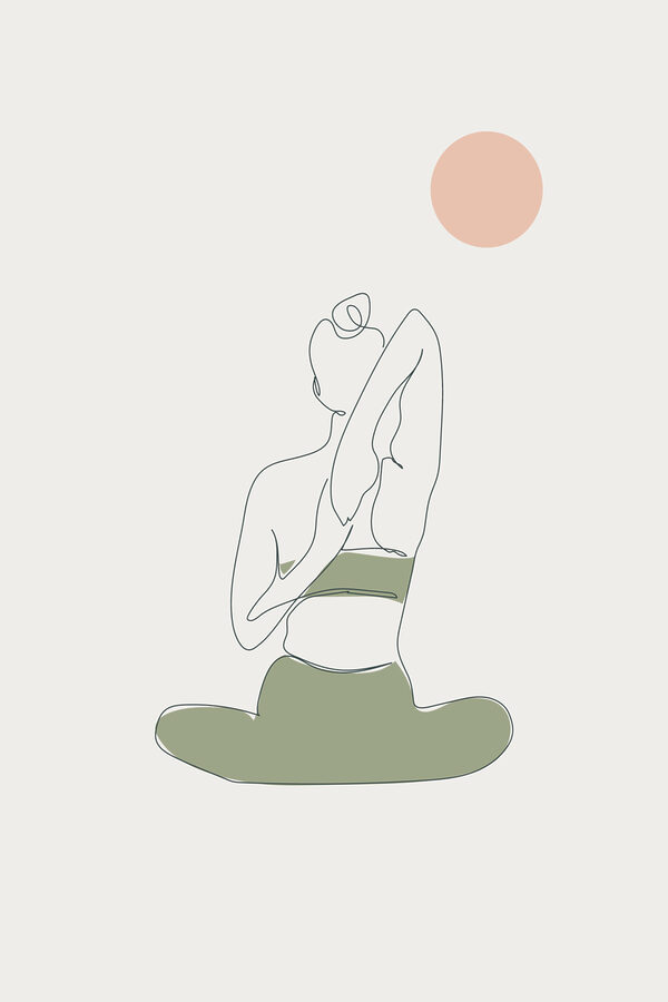 O femeie așezată în poziția yoga O femeie așezată în poziția yoga