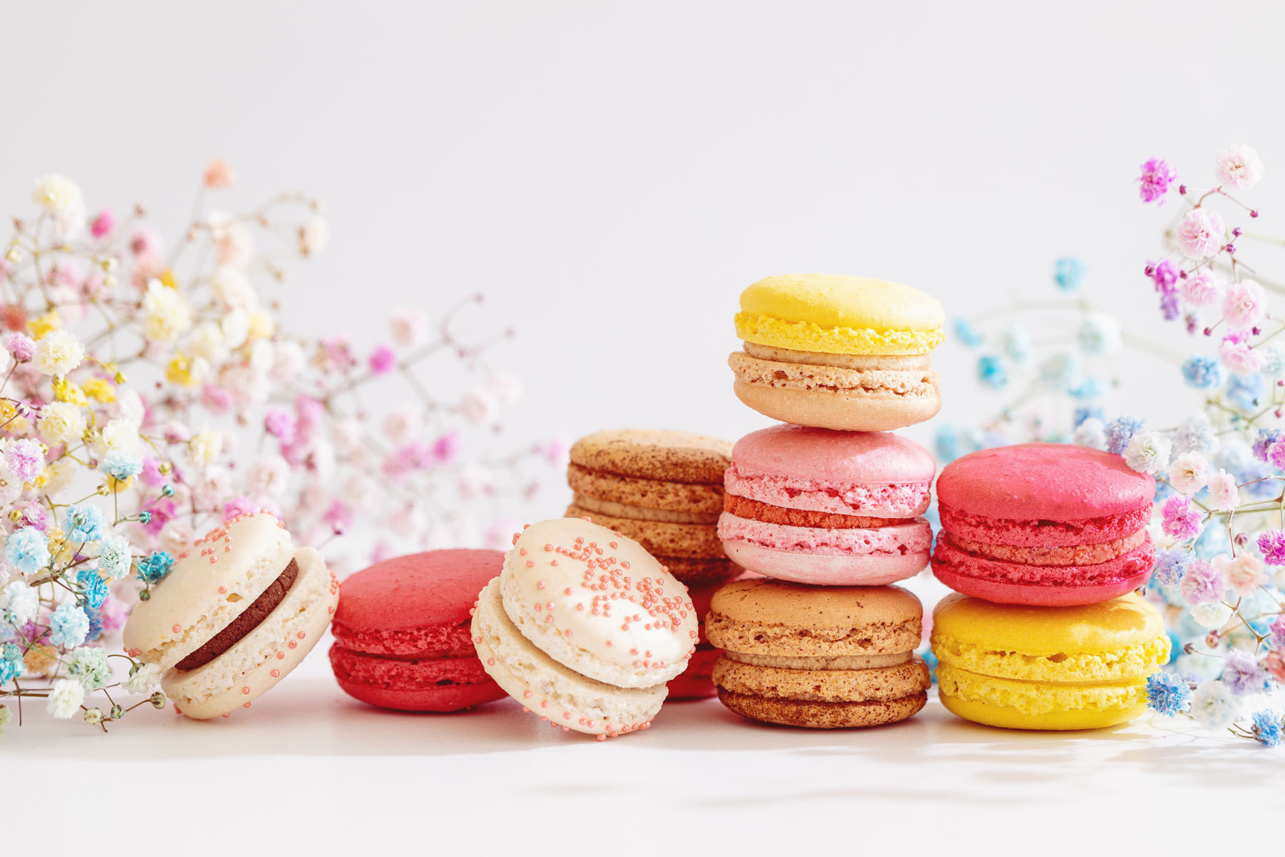 A stack of colorful cookies