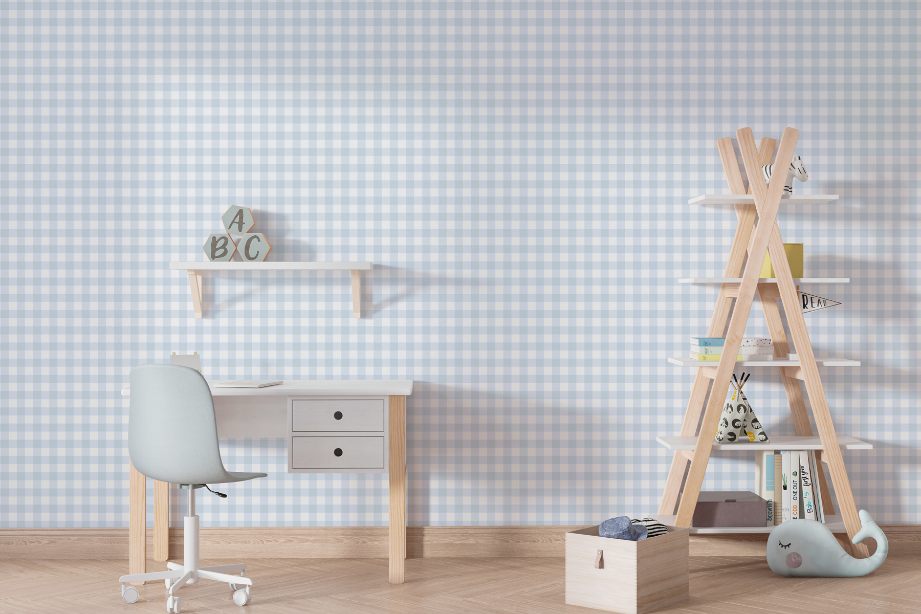 A blue and white checkered pattern
