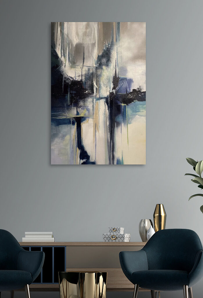 A painting of a city