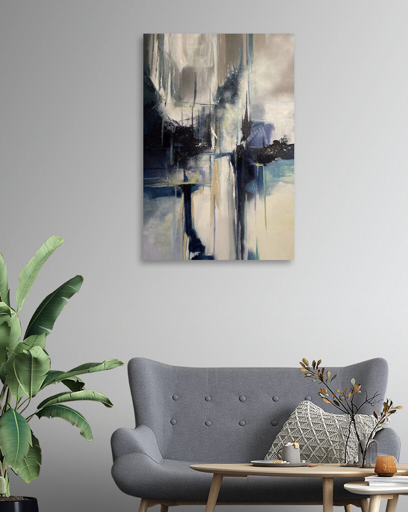 A painting of a city