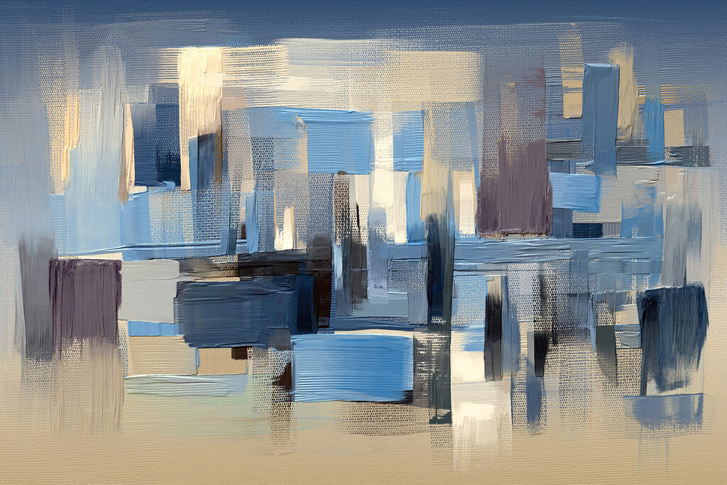 A painting of a city