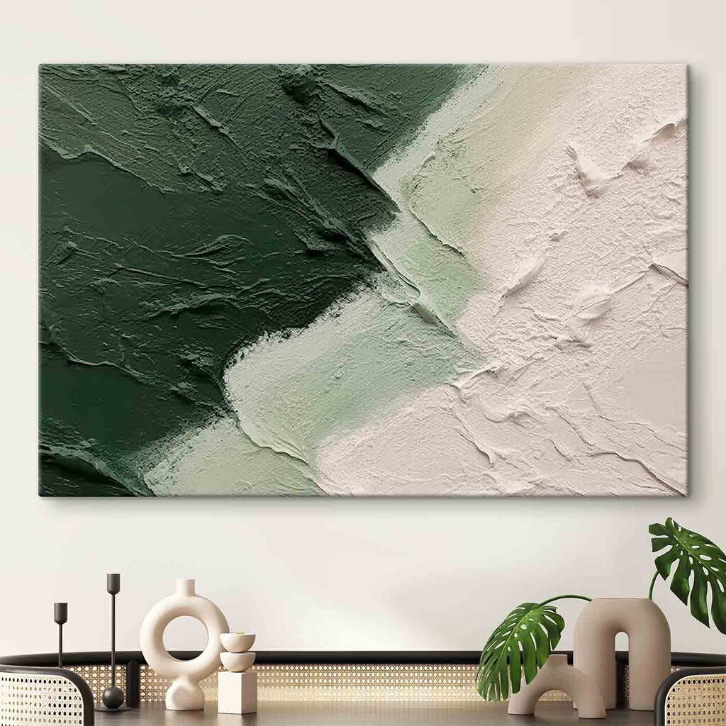 A close up of a painting