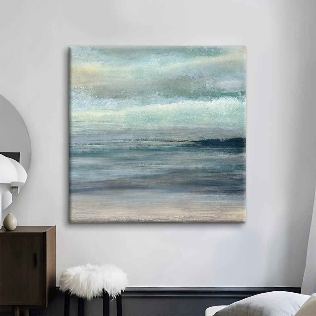 A painting of a beach