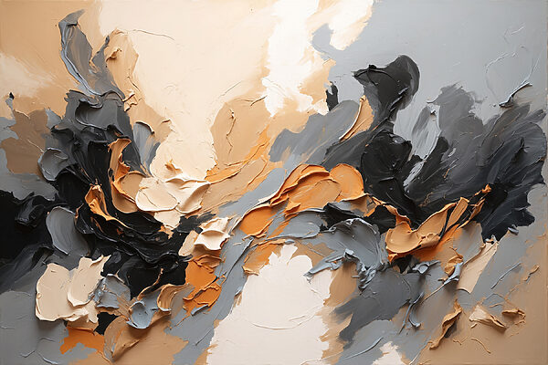 A close up of a painting