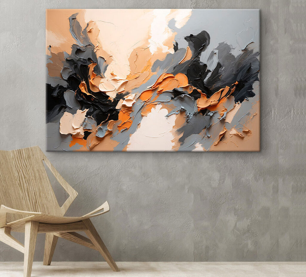 A close up of a painting