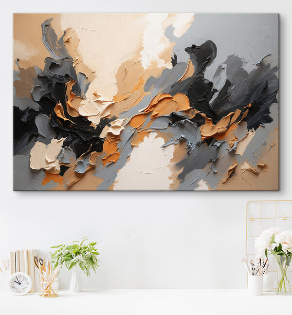 A close up of a painting